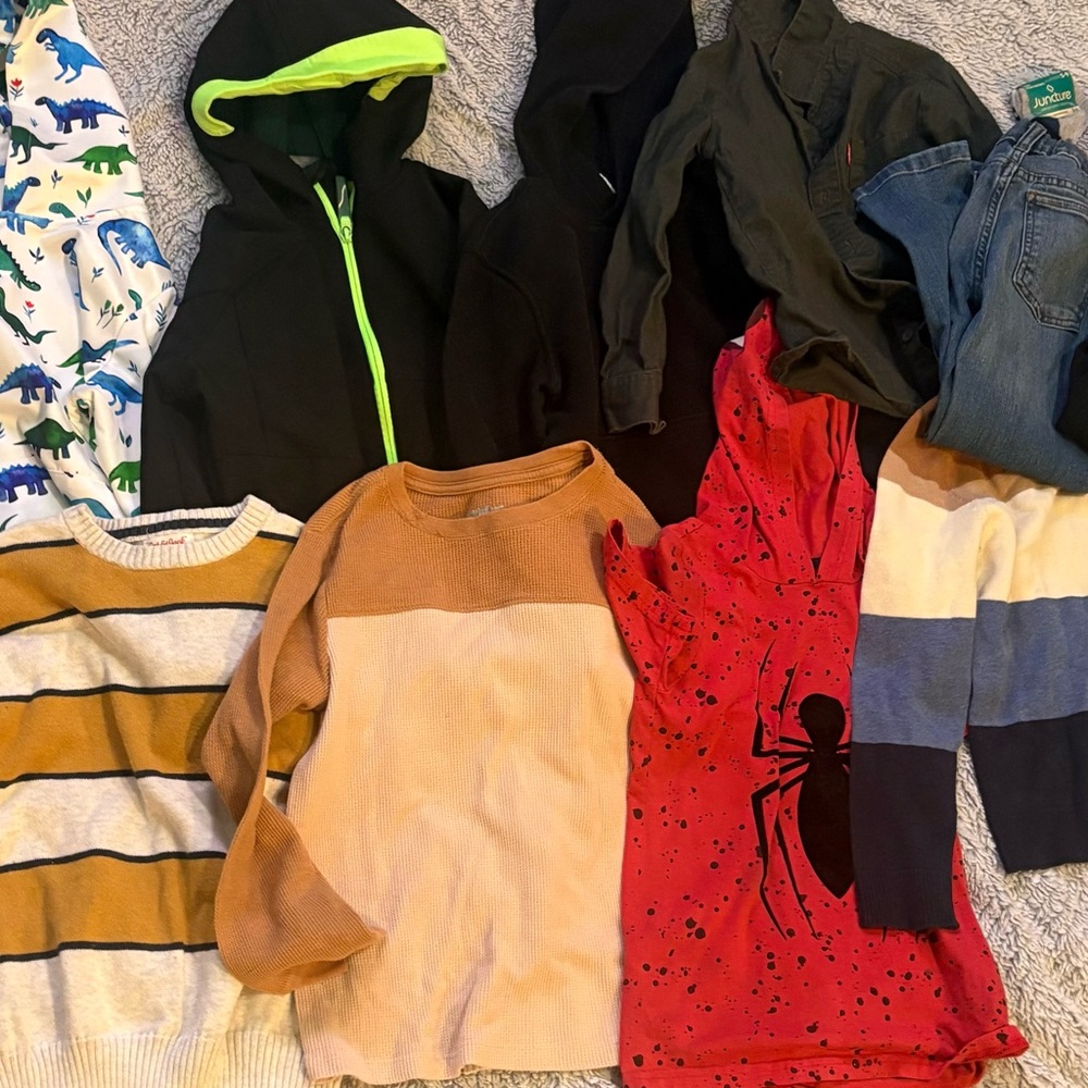 Boys clothes Bundle Size 6-7 Big Lot Sweaters, Shirts, Jean, Pants And More